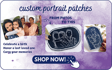 Custom portrait patches - shop now